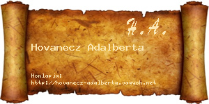 Hovanecz Adalberta névjegykártya